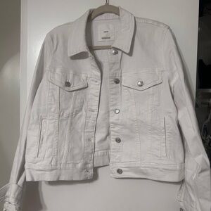Mango Bright White Denim Jacket